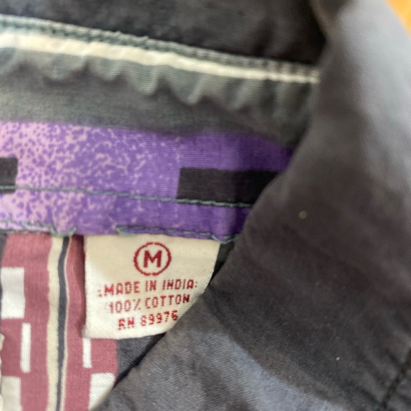 MILLER STOCKMAN Vtg 90s Purple Aztec Southwest Aztec Lind Sleeve Shirt Men's M - Picture 14 of 14